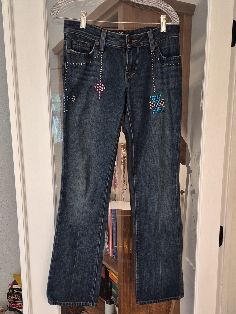 GUESS PREMIUM FOR MARCIANO 90s Embellished Rhinestone Boot Cut Jeans 27
